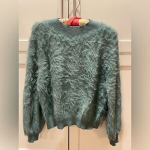 URBAN OUTFITTERS Sage Green Furry Fuzzy Sweater Women’s Sz M